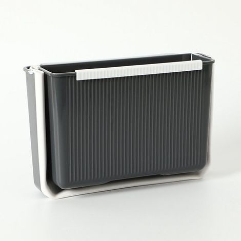 Papelera plegable de encimera, papelera de pared de gran capacidad, papelera colgante, papelera plegable, papelera plegable para el hogar (gris) (1/3)