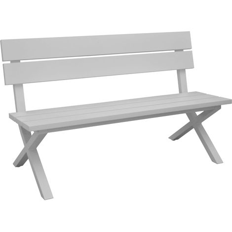 Banc jardin avec dossier en aluminium Crossway blanc (1/2)