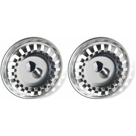 Filtre à évier en acier inoxydable à double couche, support pour évier de cuisine ou salle de bain - Diamètre 79,3 mm (1/3)