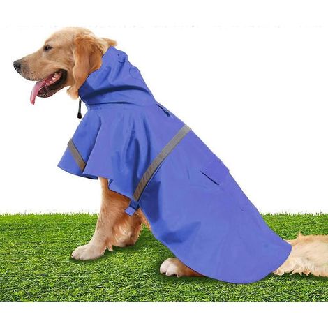 Orange Dogs Raincoat, Adjustable Stylish Dog Hoodie Poncho with Safety Reflective Strip Design for M (1/5)