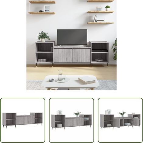 Holzwerkstoff - TV-Schrank Grau Sonoma 160x35x55 cm Holzwerkstoff (1/5)