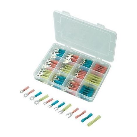 Assortimento di connettori a crimpare da 0,5 mm² a 6 mm², rossi, blu, gialli Conrad Components 549944, 104 pz.