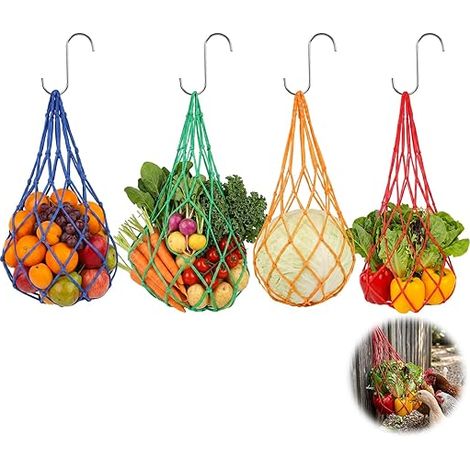 Hanging Chicken Feeder Net with S Hooks, Nylon Mesh Bags for Fruits, Vegetables and Storages, Chicken Coop Accessories (1/5)