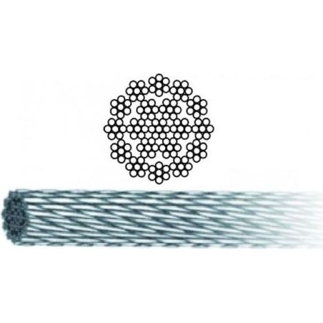 Vigor-blinky Fune in Acciaio Zincato 133 Fili Antigiro 19X7 Lunghezza 25 m Diametro 5 mm