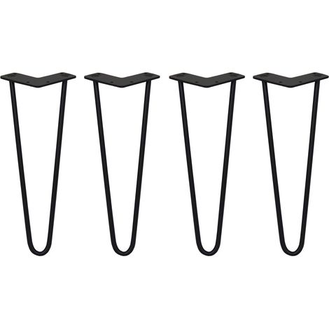 4 Gambe per Tavolo a Forcina SkiSki Legs 35,5cm Acciaio Nero 2 Rebbi 10mm (1/5)