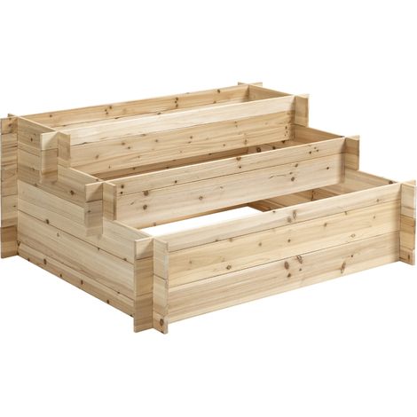 Fioriera 3 Livelli 120x100x54 cm in Legno di Abete Naturale (1/5)