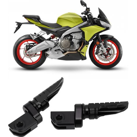 Paar vordere (Fahrer-)Fußrasten für Aprilia RS660, Tuono 660 V4 1100 usw. Motorräder (AR432-JT) Schwarz (1/5)