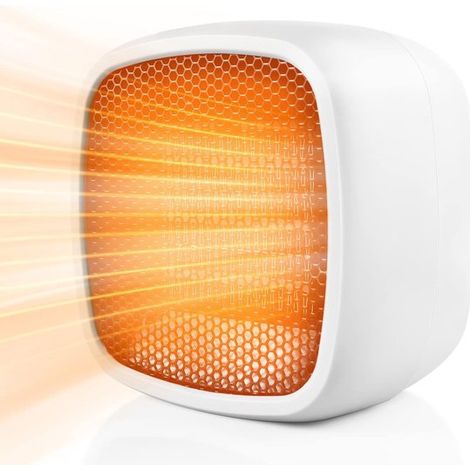 Calefactor eléctrico portátil de 400/800 W，Calefactor eléctrico，Mini calefactor cerámico compacto，Calentamiento rápido y diseño silencioso，Blanco (1/5)