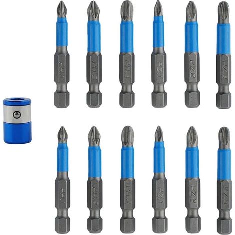 de 12 embouts de tournevis anneau magn tique PH1 PH2 PH3 PZ1 (1/5)