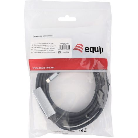 Equip Kabel USB-C3.2-C Gen1 Akt.Erweit.St/Bu  5.00m schwarz (133356)