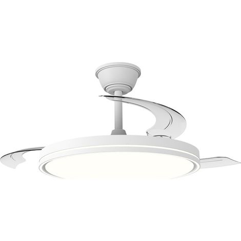 Ventilador LED aspas retráctiles Land 60W blanco