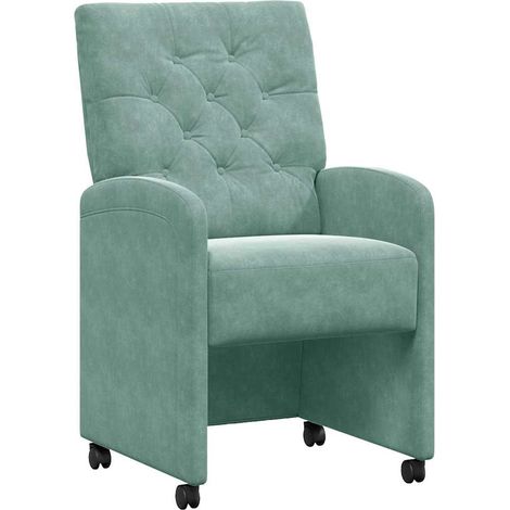 Maison Exclusive - Esszimmerstühle mit Rollen 2 pcs Meergrün 58 x