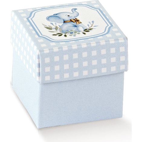 Scotton Scatolina Elefantino Azzurro Cartoncino 5x5x5 cm 10 pz