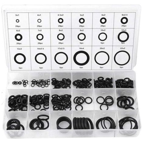 225pcs 18 Tailles étanchéité en Caoutchouc Joint Torique Rondelle Assortiment Set Pour la Réparation Automobile de Véhicule de Voiture