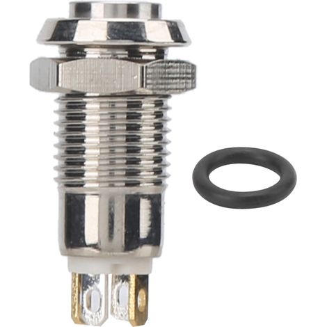 Wasserdichter Edelstahl-Druckknopfschalter IP65, 8 mm, weiß, 3 V