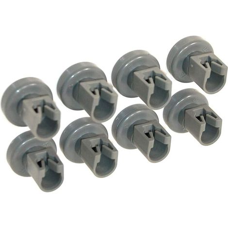 Spülmaschinenrollen für den Oberkorb – kompatibel mit Rollen von Privileg, Faure, AEG, Electrolux, Zanussi, Ikea... Komplettset mit 8 Rollen (25 mm) - Crezuo