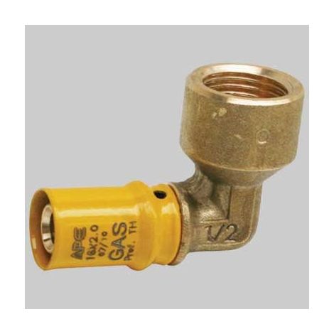 RACCORDI A PRESSARE CURVO FEMMINA PER GAS - 16 x 1/2