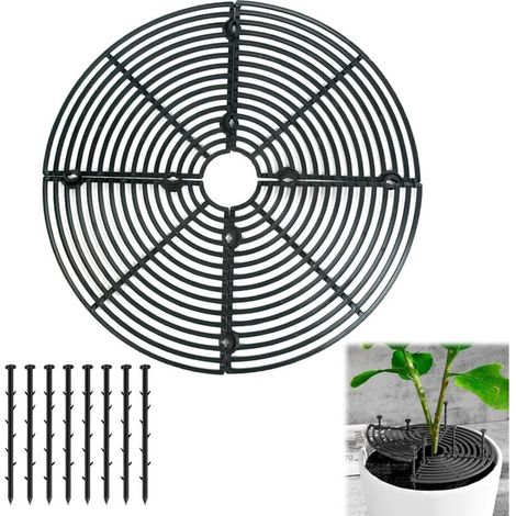 Filet de protection pour pots de fleurs - Protection réglable, jusqu'à 30 cm - L'ensemble comprend des boulons et des feuilles en plastique ABS - Protège les plantes des chats et des enfants. (1/5)