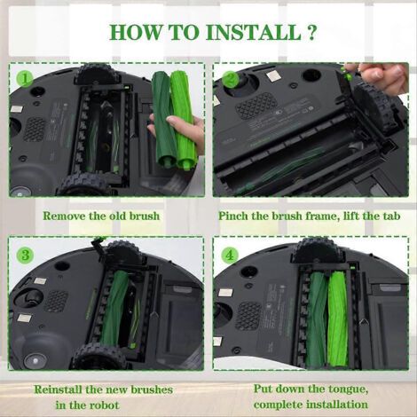 NALOOKAMIC Pour I3 I3 + I7 I7 + I4 I6 I6 & I8 I8 +/Plus E5 E6 E7 J7 I, E & J série pièces sous vide brosses latérales à rouleaux Fi (1/4)