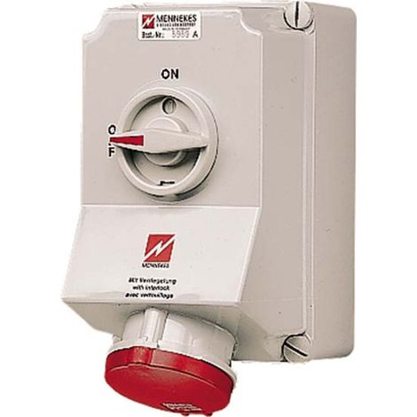 Mennekes Wanddose DUO 63A,5p,6h,400V,IP44 5959A
