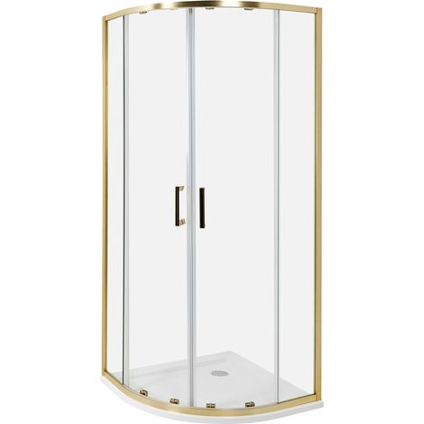 Shower Enclosure JUKATAN 800 x 800 x 1850 mm Gold (1/5)