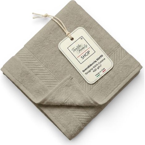 Scendidoccia Bagno Tortora 50x70 Spugna Cotone 450 g/m² - Tappetino Doccia Made in Italy (1/5)