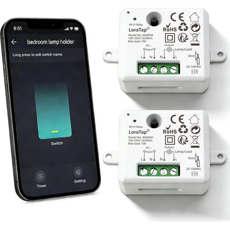 modules de relais WiFi Smart Home Switch avec minuterie et télécommande via téléphone portable pour domotique DIY Montage et encastrement (1/5)