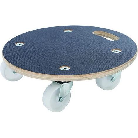 Vigor 59705-20 Carrellino Portatutto Tondo Legno Pianale Antiscivolo Portata 250 Kg Diametro 38 cm (1/4)