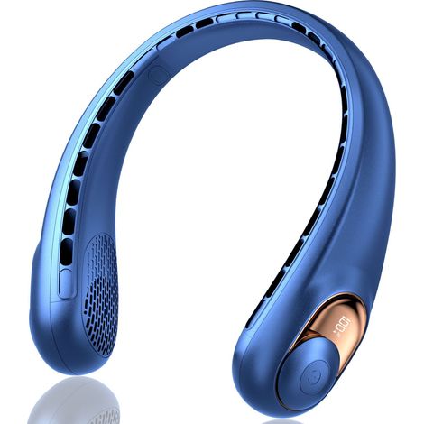 Ventilador de cuello portátil que mejora la circulación del aire y deja las manos libres (azul, 1 unidad) (1/5)