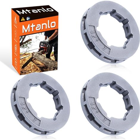 Pignon de jante 7 dents de 325" pour Stihl MS261 MS281 MS291 MS260 PRO 026 PRO Pièces de tronçonneuse, lot de 3 pignons de jante .325"-7T, petit 7 cannelures (trou intérieur 19 mm) (1/5)