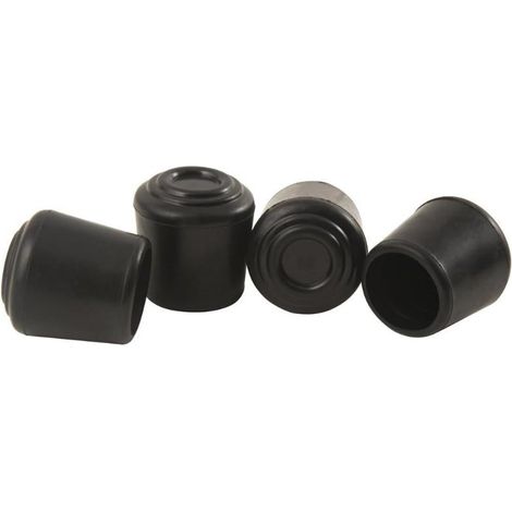 Tapa de pata de goma (4 piezas), 25 mm, negra