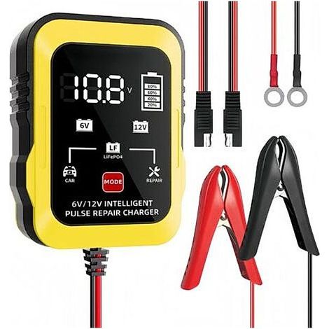 6V 12V JauneCâble adaptateur A/SE ultra-mince 6V/12V pour chargeurs de batterie de moto (1/4)