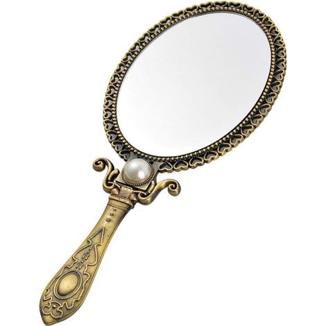 Miroir de Voyage Rétro Pliable, Motif Vintage, Parfait pour Maquillage Soins Personnels