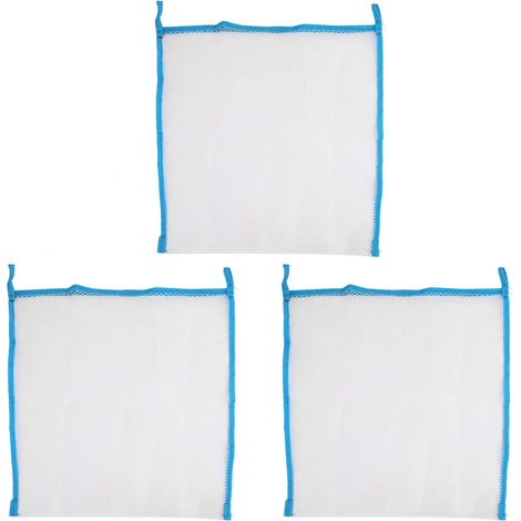 Lot de 3 sacs de rangement portables en filet pour jouets de bain bébé (bleus) (1/5)