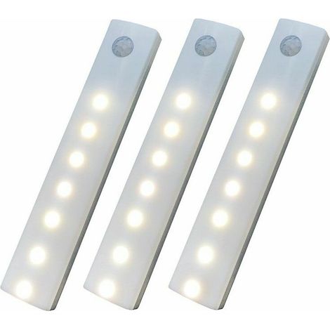 Lampe de Placard, Lampe de Placard LED avec Détecteur de Mouvement, Lampe d'Armoire de Cuisine, Veilleuse pour Placard, Placard, Escalier, Couloir de Salle de Bain (Lot de 3) (1/5)