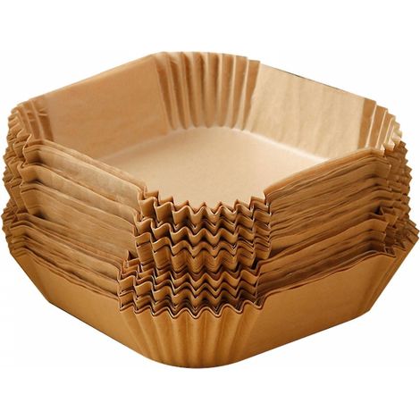 50 feuilles de papier sulfurisé jetables pour friture, 16 cm, antiadhésives, de qualité alimentaire, multifonctionnelles et résistantes à l'huile. (1/5)
