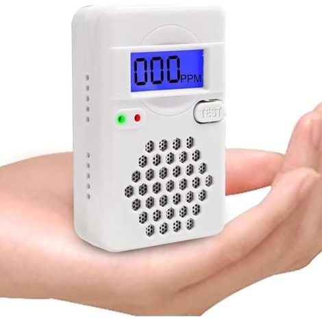 Detector de monóxido de carbono con pantalla LCD digital, detector de CO con batería reemplazable, botón de reinicio de prueba, indicador de batería baja, portátil, compatible con U, de