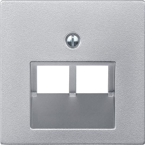 MERTEN 298060 PLAQUE CENTRALE POUR PRISE UAE, 2 POSTES, ALUMINIUM, SYSTEM M
