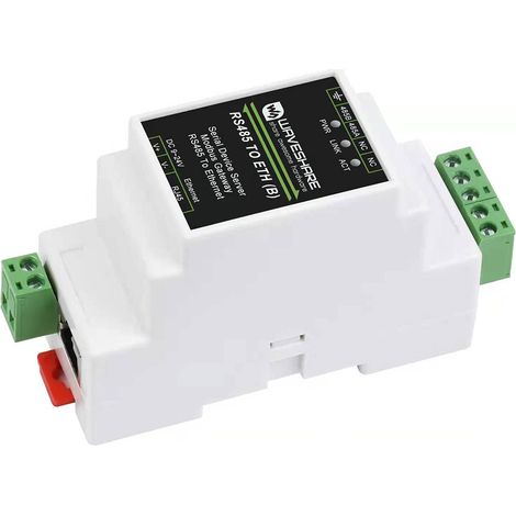 Module convertisseur RS485 vers Ethernet RJ45, serveur industriel RS485 à montage sur rail, module TCP/IP vers série, débit de transmission de 300 à 115 200 bps, port RJ45 à négociation automatique 10 (1/5)