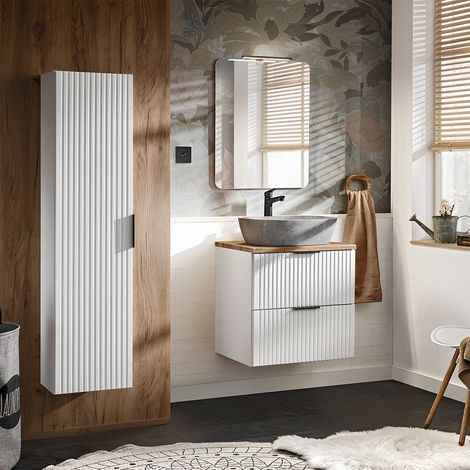 Set di mobili da bagno con lavabo Adriel bianco 60cm (1/5)