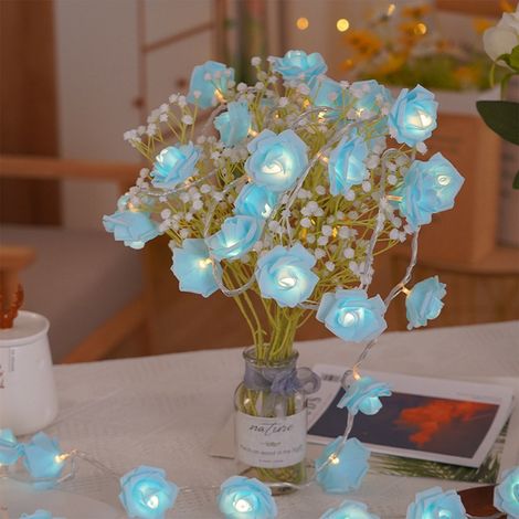 Guirlande Lumineuse Fleur - 10 Roses LED avec Batteries - Décoration Intérieure Chambre Salon Mariage Fête - 3 piles AA non incluses