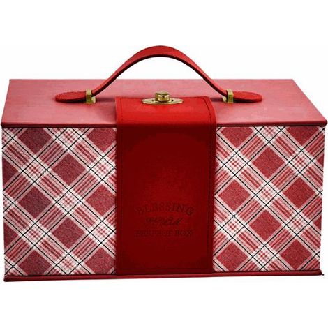 L'Arcolaio Bauletto Rettangolare Grande Vintage Red  28X19X14 Cm