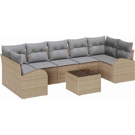 Maison Exclusive - Gartensofa-set Beige 55 x 55 x 37 cm Poly-Ratt