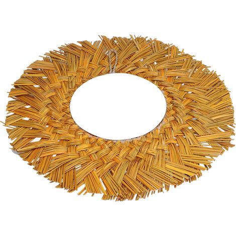 Miroir mural vintage style nordique, décoration maison, miroir suspendu en macramé artisanal avec franges, doré, pour chambre, salon, chambre d'hôtes. (1/5)