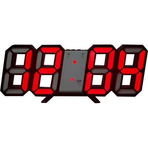 Horloge miniature 3D créative, horloge numérique LED, horloge murale, horloge de bureau, réveil électronique, horloge murale de salon à faire soi-même (1/5)