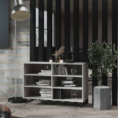 Buffet - Armoire de rangement Enfilade Gris béton 103,5x35x70 cm Aggloméré BV743162 - BonneVie (1/5)