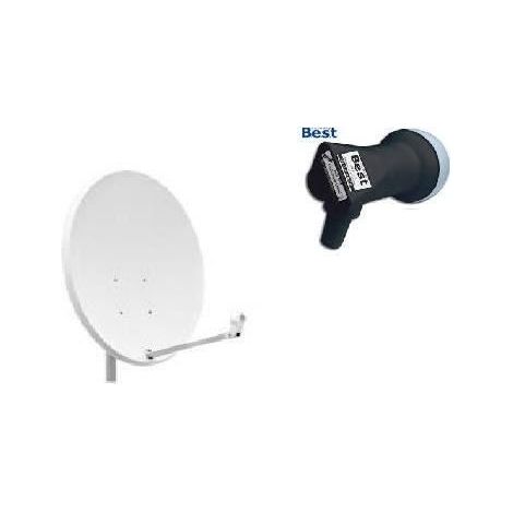 PACK PARABOLE SATELLITE ACIER 65 CM + LNB BEST GERMANY UNIVERSEL 0,1DB COMPATIBLE CANAL HD ME