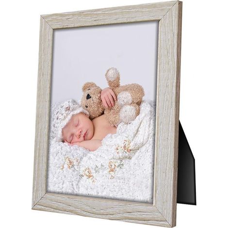 Lupia - Portafoto da tavolo in legno shabby BEIGE 13x18 cm (1/2)