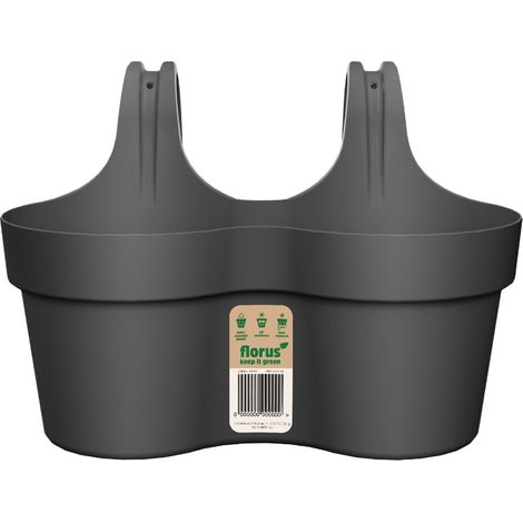 Florus Paris Balcony Hanger Duo Anthracite Fioriera Ovale
