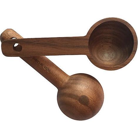 cuillres Mesurer En Bois 2 Pices Noyer Noir Cuillres Caf Cuillres Mesurer Pour Le Caf Moulu Caf Moulu Th Accessoires Pour La Maison Cuisine (1/5)